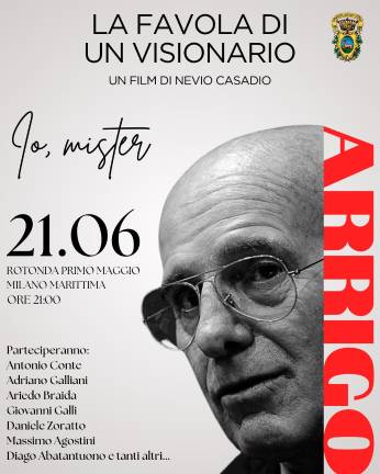 Milano Marittima, anche Conte e Galliani alla proiezione del docufilm su Arrigo Sacchi sabato 21 giugno Milano Marittima, anche Conte e Galliani alla proiezione del docufilm su Arrigo Sacchi sabato 21 giugno