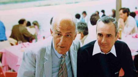 Edo Lelli (a destra) con il Conte Alberto Rognoni, fondatore dell’Ac Cesena