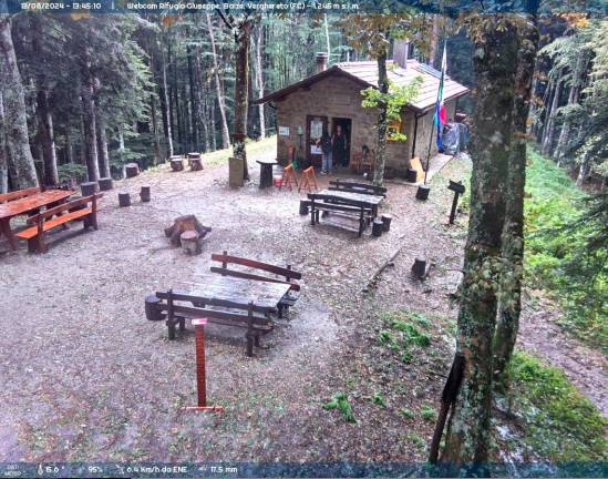 La webcam del primo pomeriggio di oggi con la pioggia al Rifugio Giuseppe (Fumaiolo Sentieri) La webcam del primo pomeriggio di oggi con la pioggia al Rifugio Giuseppe (Fumaiolo Sentieri)