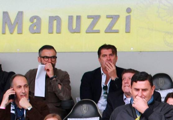 Omar Milanetto in tribuna al Manuzzi per Cesena-Pescara