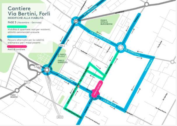 Forlì, lavori in via Bertini: come cambia la viabilità del 3 novembre Forlì, lavori in via Bertini: come cambia la viabilità del 3 novembre