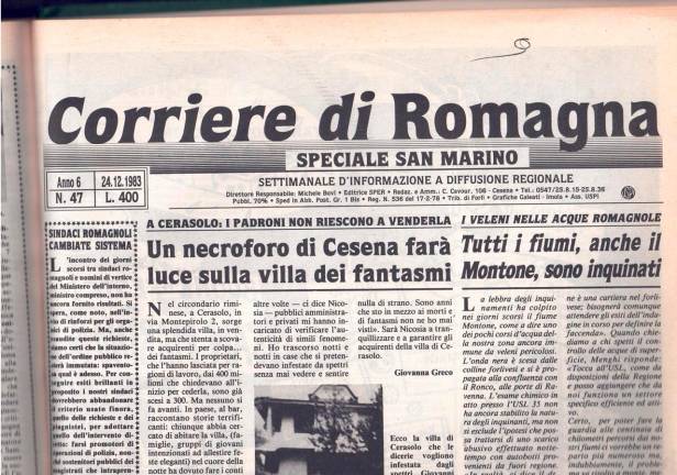 Il settimanale “Corriere di Romagna” Il settimanale “Corriere di Romagna”