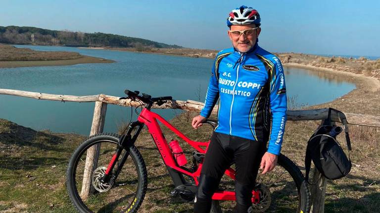Giunio Bonoli in bicicletta Giunio Bonoli in bicicletta