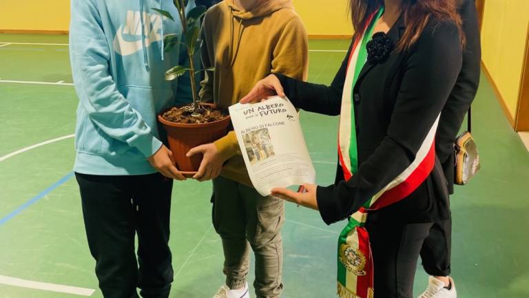 Verucchio, consegnati due Alberi di Falcone da piantare a scuola Verucchio, consegnati due Alberi di Falcone da piantare a scuola