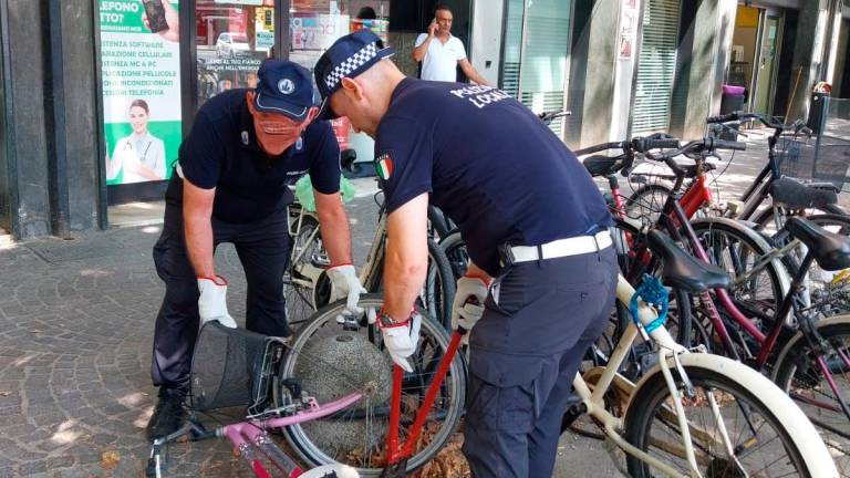 Ravenna, rimosse 25 carcasse di bici da viale Farini Ravenna, rimosse 25 carcasse di bici da viale Farini