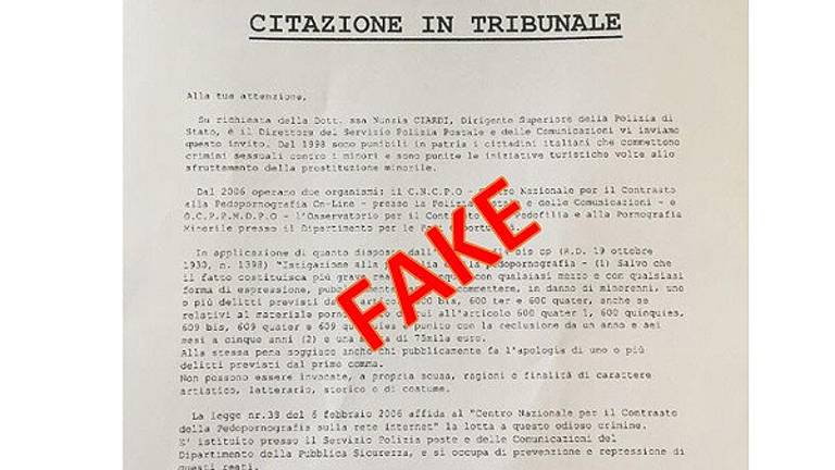 Nuova ondata di truffe attraverso false mail di presunti Garanti per l'Infanzia Nuova ondata di truffe attraverso false mail di presunti Garanti per l'Infanzia
