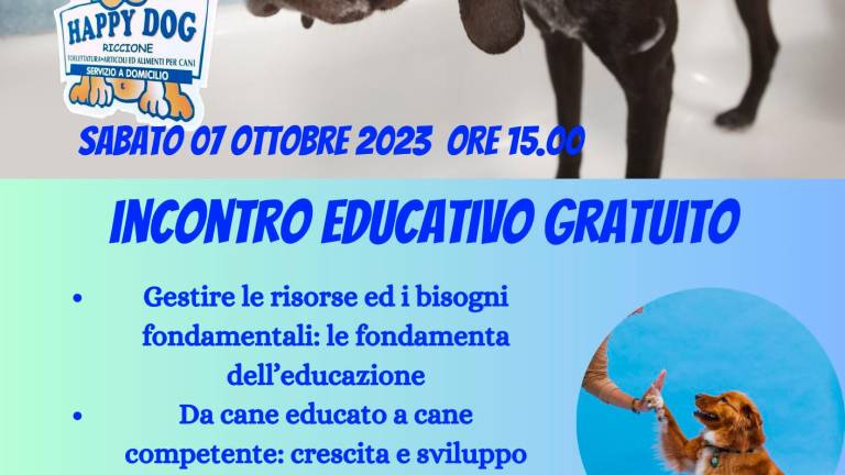 Alla scoperta dei sei bisogni fondamentali dei cani per un buona relazione col padrone: incontro a Riccione