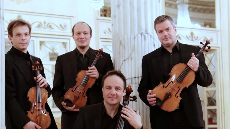 I violinisti Francesco Manara e Daniele Pascoletti, il violista Simonide Braconi e il violoncellista Massimo Polidori I violinisti Francesco Manara e Daniele Pascoletti, il violista Simonide Braconi e il violoncellista Massimo Polidori