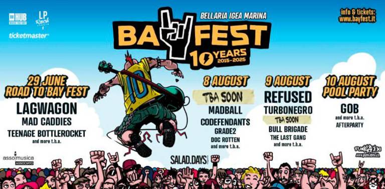 Bay Fest 2025 a Bellaria: il programma completo del festival punk rock Bay Fest 2025 a Bellaria: il programma completo del festival punk rock
