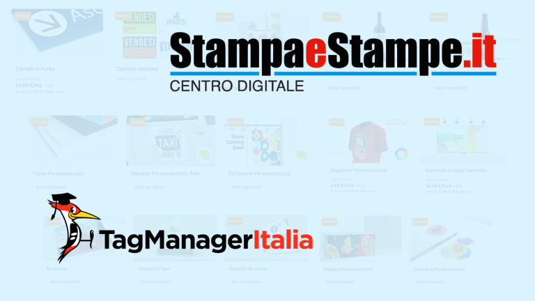 Stampa e Stampe insieme a Tag Manager Italia consolida la crescita del proprio e-commerce grazie a un sistema di tracciamento avanzato Stampa e Stampe insieme a Tag Manager Italia consolida la crescita del proprio e-commerce grazie a un sistema di tracciamento avanzato