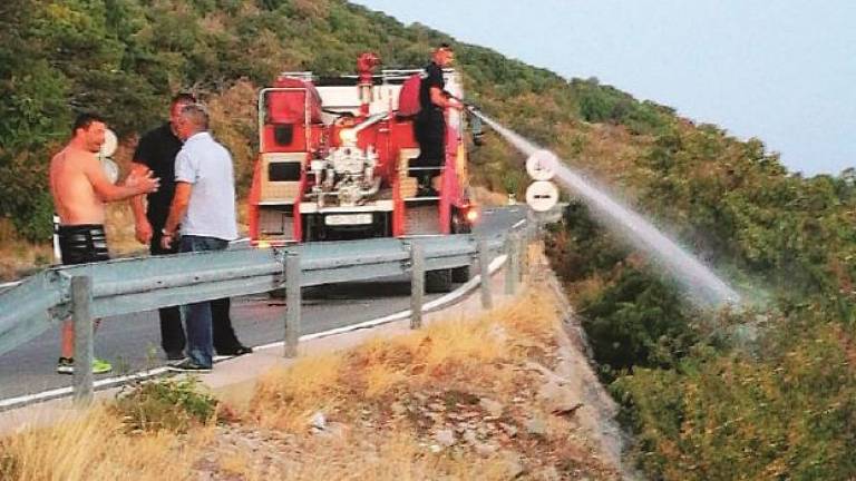 Volontari forlivesi della Protezione civile in vacanza domano rogo in Croazia Volontari forlivesi della Protezione civile in vacanza domano rogo in Croazia