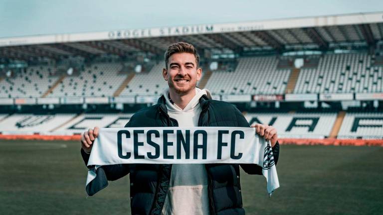 Un sorridente Jonathan Klinsmann all’Orogel Stadium foto cesena fc Un sorridente Jonathan Klinsmann all’Orogel Stadium foto cesena fc