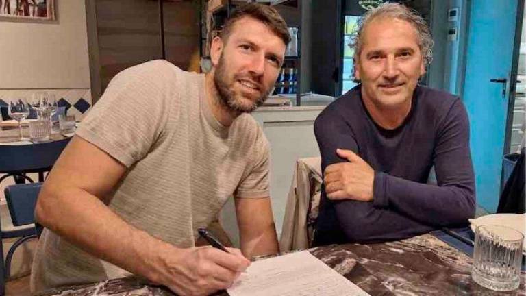 Il portiere Branduani e il direttore sportivo Deoma Il portiere Branduani e il direttore sportivo Deoma