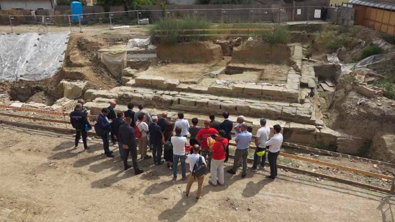 Il capitolium nel settembre 2023, durante la visita dell’allora ministro Sangiuliano Il capitolium nel settembre 2023, durante la visita dell’allora ministro Sangiuliano