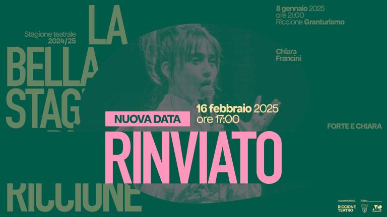 Riccione, rinviato lo spettacolo di Chiara Francini Riccione, rinviato lo spettacolo di Chiara Francini