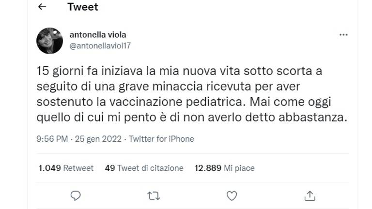 Covid, l'immunologa sotto scorta: Vaccinazione pediatrica? Mi pento di non averla sostenuta abbastanza Covid, l'immunologa sotto scorta: Vaccinazione pediatrica? Mi pento di non averla sostenuta abbastanza