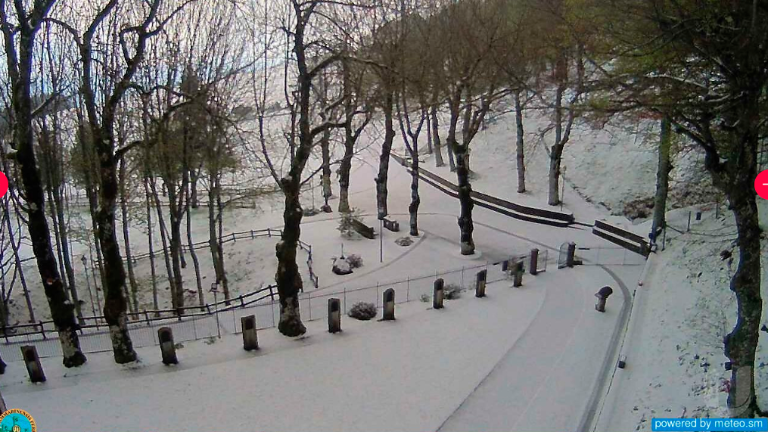 L’eremo sul Monte Carpegna questa mattina a Montecopiolo