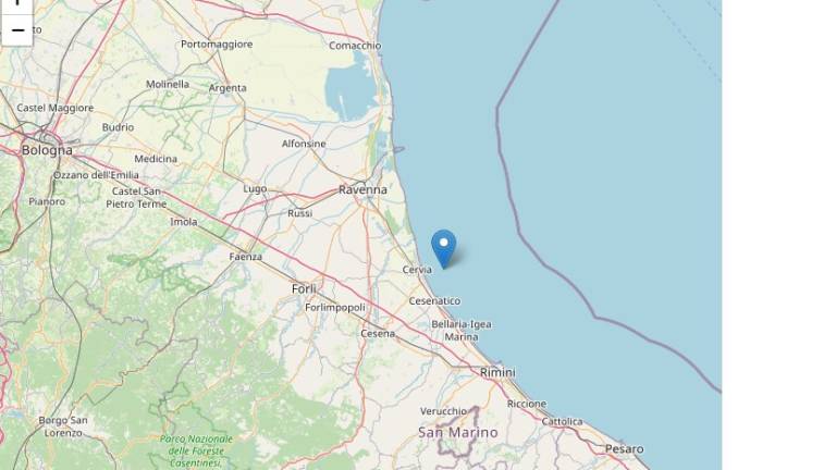 Terremoto oggi, scossa nella costa ravennate all'altezza di Cervia Terremoto oggi, scossa nella costa ravennate all'altezza di Cervia