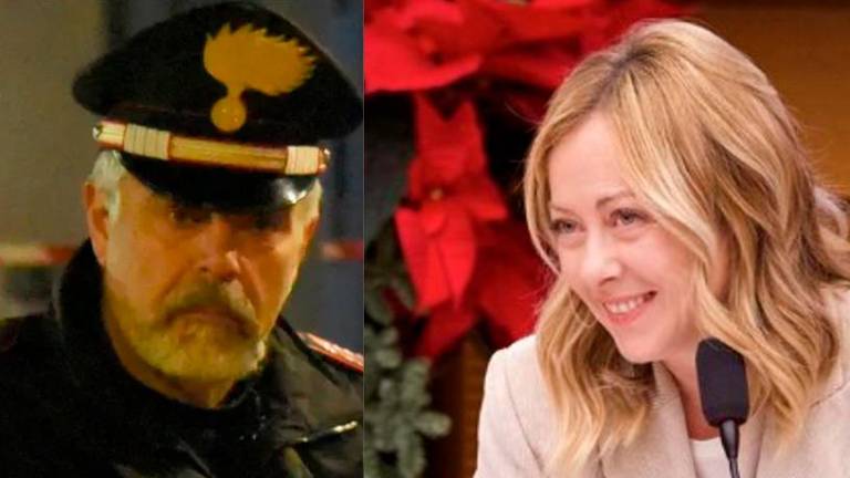 Il comandante Luciano Masini e la premier Giorgia Meloni Il comandante Luciano Masini e la premier Giorgia Meloni