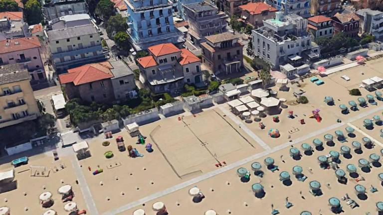 Una veduta della spiaggia di Viserba Una veduta della spiaggia di Viserba