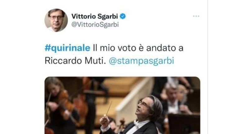 Elezioni presidente della Repubblica, l'annuncio di Sgarbi: Ho votato Riccardo Muti Elezioni presidente della Repubblica, l'annuncio di Sgarbi: Ho votato Riccardo Muti