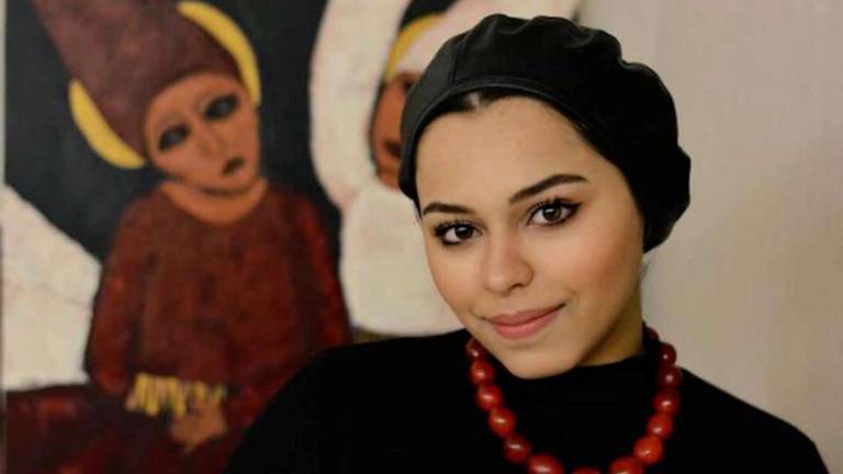 La palestinese Malak Mattar al Museo di Rimini La palestinese Malak Mattar al Museo di Rimini