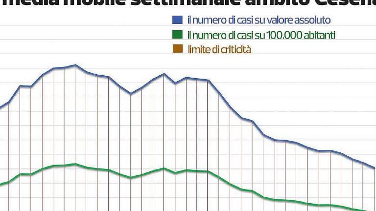 A Cesena la media dei contagi ora punta verso il basso A Cesena la media dei contagi ora punta verso il basso
