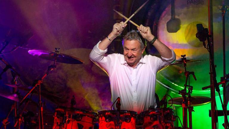 Nick Mason dei Pink Floyd all'Arena della Regina Nick Mason dei Pink Floyd all'Arena della Regina