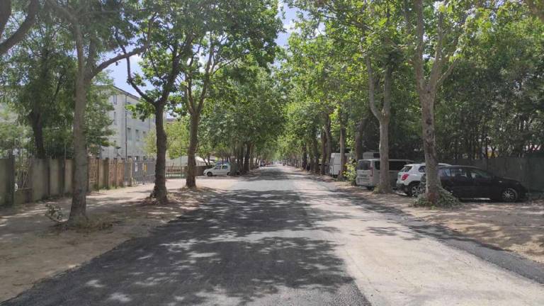 Lavori finiti, c'è l'asfalto in viale Colombo a Cesenatico Lavori finiti, c'è l'asfalto in viale Colombo a Cesenatico