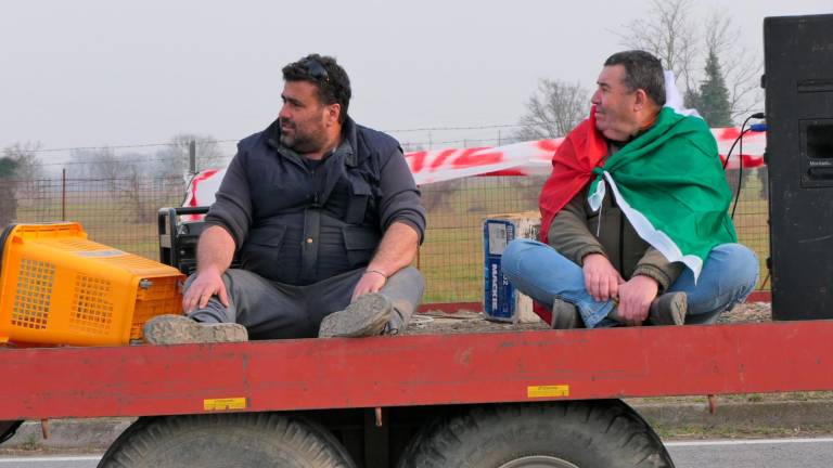 Continua la protesta degli agricoltori al casello autostradale di Castel San Pietro. Oggi non sono più i 200 del primo giorno, ma sono ancora parecchie decine e si stanno dando il cambio, mantenendo il presidio anche di notte. E’ stato così ieri e sarà così anche questa notte. L’autostrada al momento non è bloccata, certo la sfilata dei trattori non rende agevole l’ingresso e la percorrenza sulla provinciale San Carlo che immette al casello, sulla quale il traffico è costantemente rallentato. VIDEO E FOTO MMPH Continua la protesta degli agricoltori al casello autostradale di Castel San Pietro. Oggi non sono più i 200 del primo giorno, ma sono ancora parecchie decine e si stanno dando il cambio, mantenendo il presidio anche di notte. E’ stato così ieri e sarà così anche questa notte. L’autostrada al momento non è bloccata, certo la sfilata dei trattori non rende agevole l’ingresso e la percorrenza sulla provinciale San Carlo che immette al casello, sulla quale il traffico è costantemente rallentato. VIDEO E FOTO MMPH