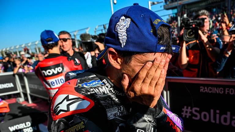 La commozione di Jorge Martin, nuovo campione del mondo La commozione di Jorge Martin, nuovo campione del mondo