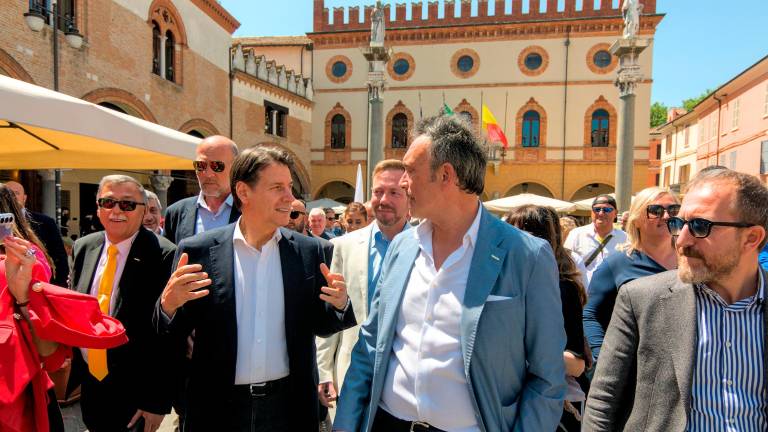 Giuseppe Conte oggi a Ravenna (foto Fiorentini) Giuseppe Conte oggi a Ravenna (foto Fiorentini)