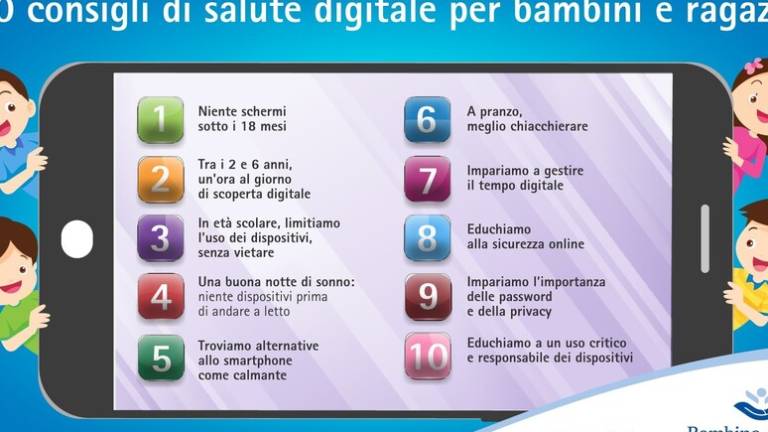 Lo smartphone non è un calmante per i bambini, niente schermi sotto i 18 mesi: il decalogo della salute digitale Lo smartphone non è un calmante per i bambini, niente schermi sotto i 18 mesi: il decalogo della salute digitale