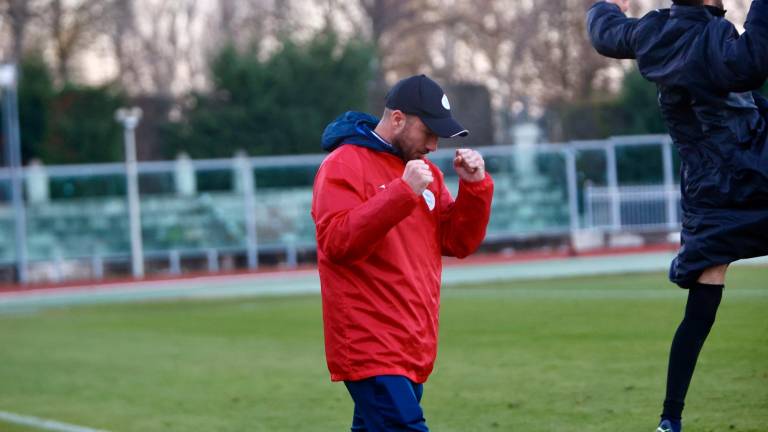 Stefano Cassani esulta: il suo Victor San Marino è nei play-off (foto MMPH)