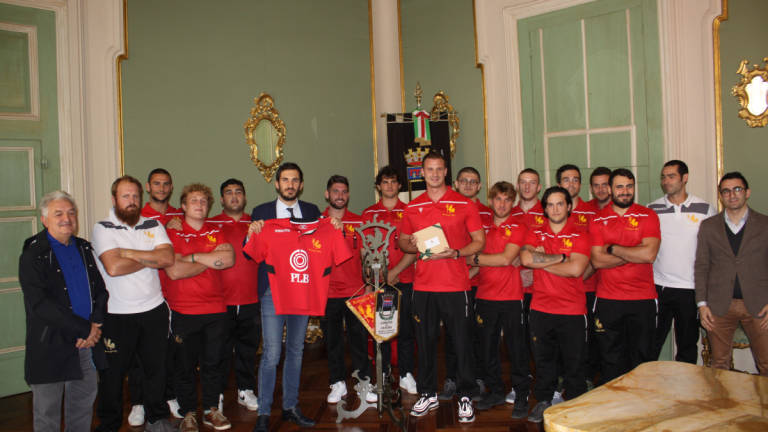 Rugby, il saluto del sindaco di Cesena al Romagna RFC Rugby, il saluto del sindaco di Cesena al Romagna RFC