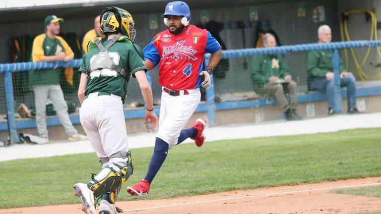 Baseball play-off, San Marino vince ancora a Modena, semifinale a un passo (2-13) Baseball play-off, San Marino vince ancora a Modena, semifinale a un passo (2-13)