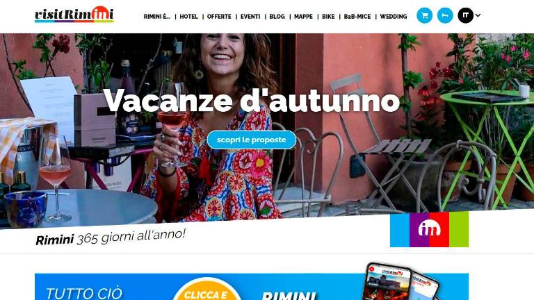 La homepage del sito visitrimini.com La homepage del sito visitrimini.com