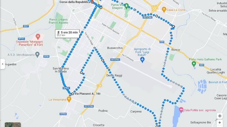 Maratona di Forlì, ecco il percorso di domenica Maratona di Forlì, ecco il percorso di domenica