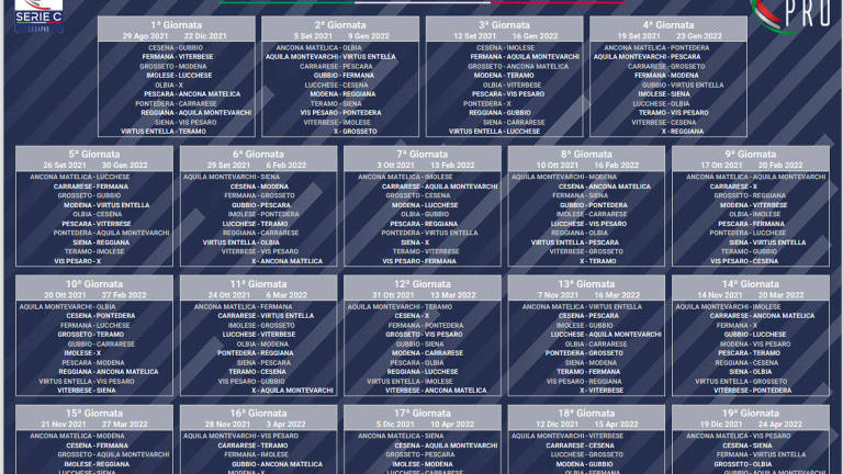 Calcio C, Girone B: via con Cesena-Gubbio e Imolese-Lucchese. Il calendario Calcio C, Girone B: via con Cesena-Gubbio e Imolese-Lucchese. Il calendario