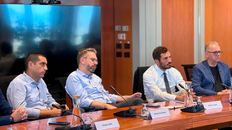 Michele De Pascale, Matteo Lepore ed Enzo Lattuca all’incontro di questa mattina a Bologna Michele De Pascale, Matteo Lepore ed Enzo Lattuca all’incontro di questa mattina a Bologna