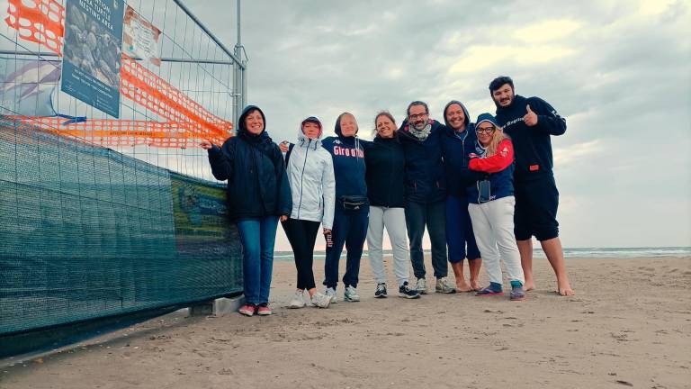 Maltempo a Riccione, notte di veglia per il nido di tartaruga Maltempo a Riccione, notte di veglia per il nido di tartaruga
