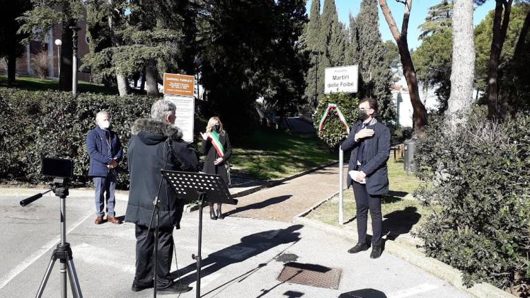 Coriano la piazzetta di Via Pedrelli intitolata ai martiri delle Foibe Coriano la piazzetta di Via Pedrelli intitolata ai martiri delle Foibe
