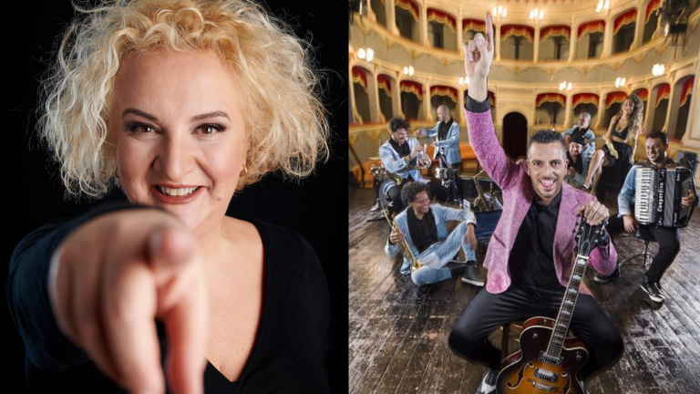 Mirko Casadei e Maria Pia Timo a Persiceto Mirko Casadei e Maria Pia Timo a Persiceto