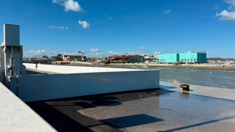 Cesenatico, funzionano le paratie contro le ingressioni marine al molo di Levante Cesenatico, funzionano le paratie contro le ingressioni marine al molo di Levante