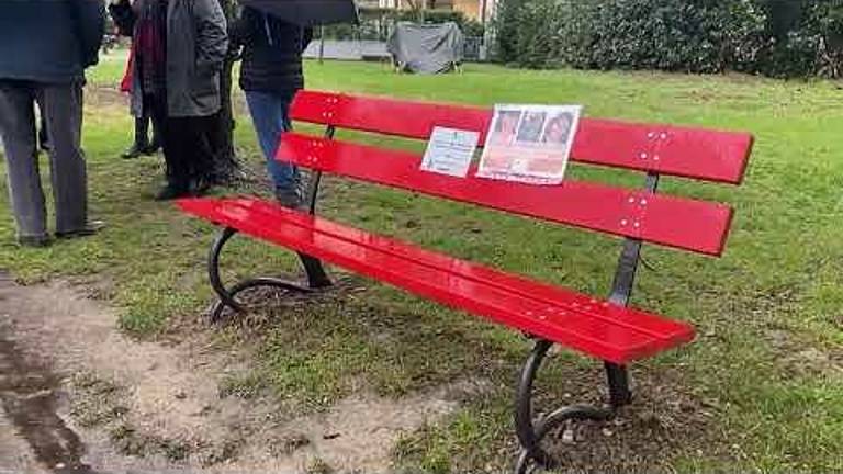 Parco Fornace Marzocchi Cesena: panchina rossa per Manuela Teverini Parco Fornace Marzocchi Cesena: panchina rossa per Manuela Teverini