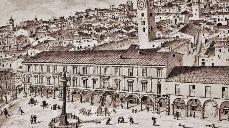 Piazza Aurelio Saffi di Forlì vista dai pittori Piazza Aurelio Saffi di Forlì vista dai pittori