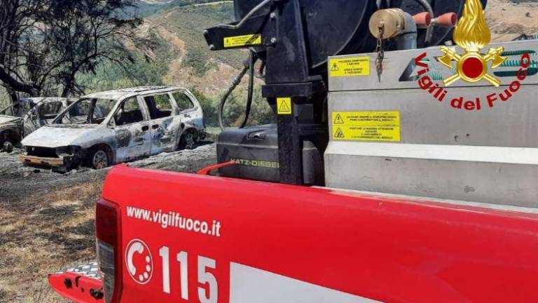 A Sogliano bruciati 2500 metri quadri di vegetazione e due auto: un ferito A Sogliano bruciati 2500 metri quadri di vegetazione e due auto: un ferito