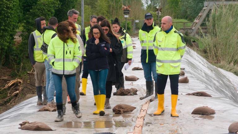 Irene Priolo in occasione di un sopralluogo post alluvione Irene Priolo in occasione di un sopralluogo post alluvione