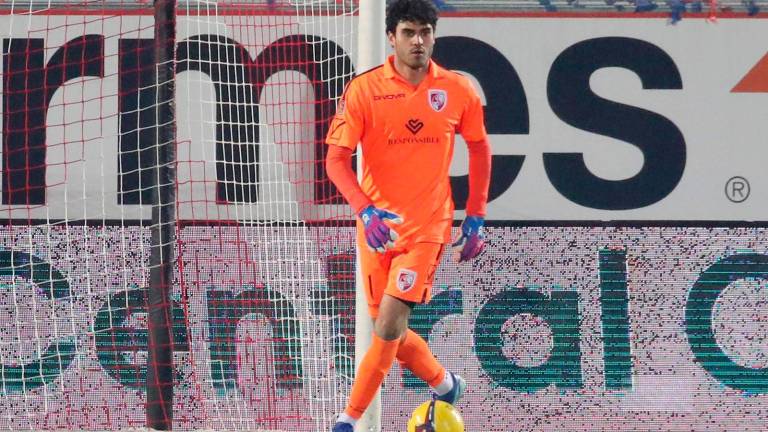 Il portiere biancorosso Leonardo Vitali Il portiere biancorosso Leonardo Vitali