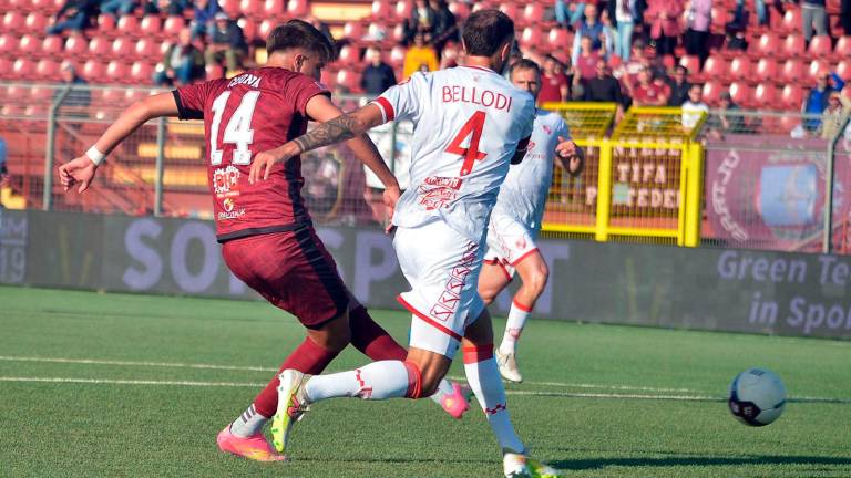 Il gol del momentaneo 1-0 realizzato da Giacomo Corona al Rimini nel match dello scorso 23 aprile a Pontedera Il gol del momentaneo 1-0 realizzato da Giacomo Corona al Rimini nel match dello scorso 23 aprile a Pontedera
